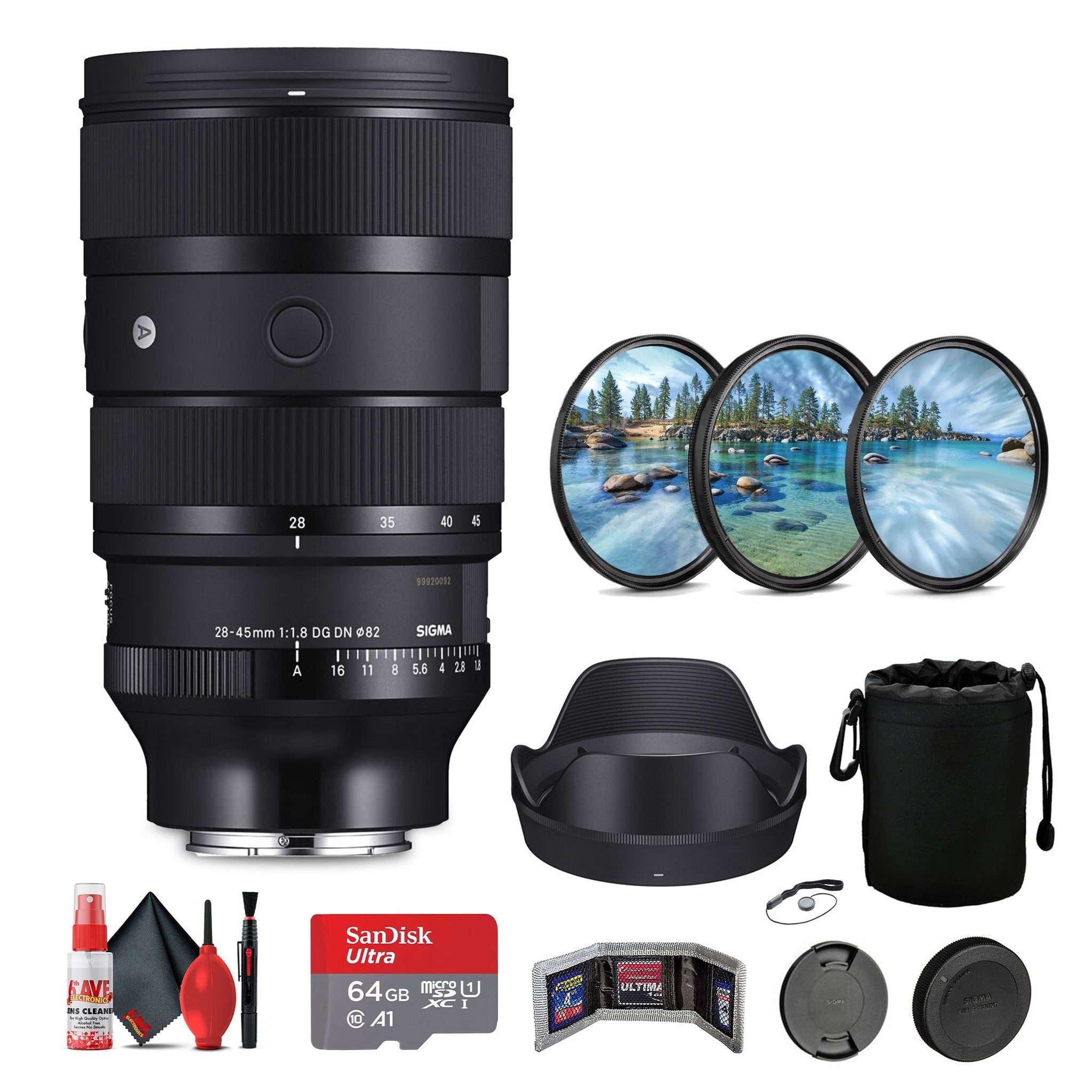 Sigma 28-45mm f/1.8 DG DN Art Lens fort Sony E Bundle with Accessories Sigma