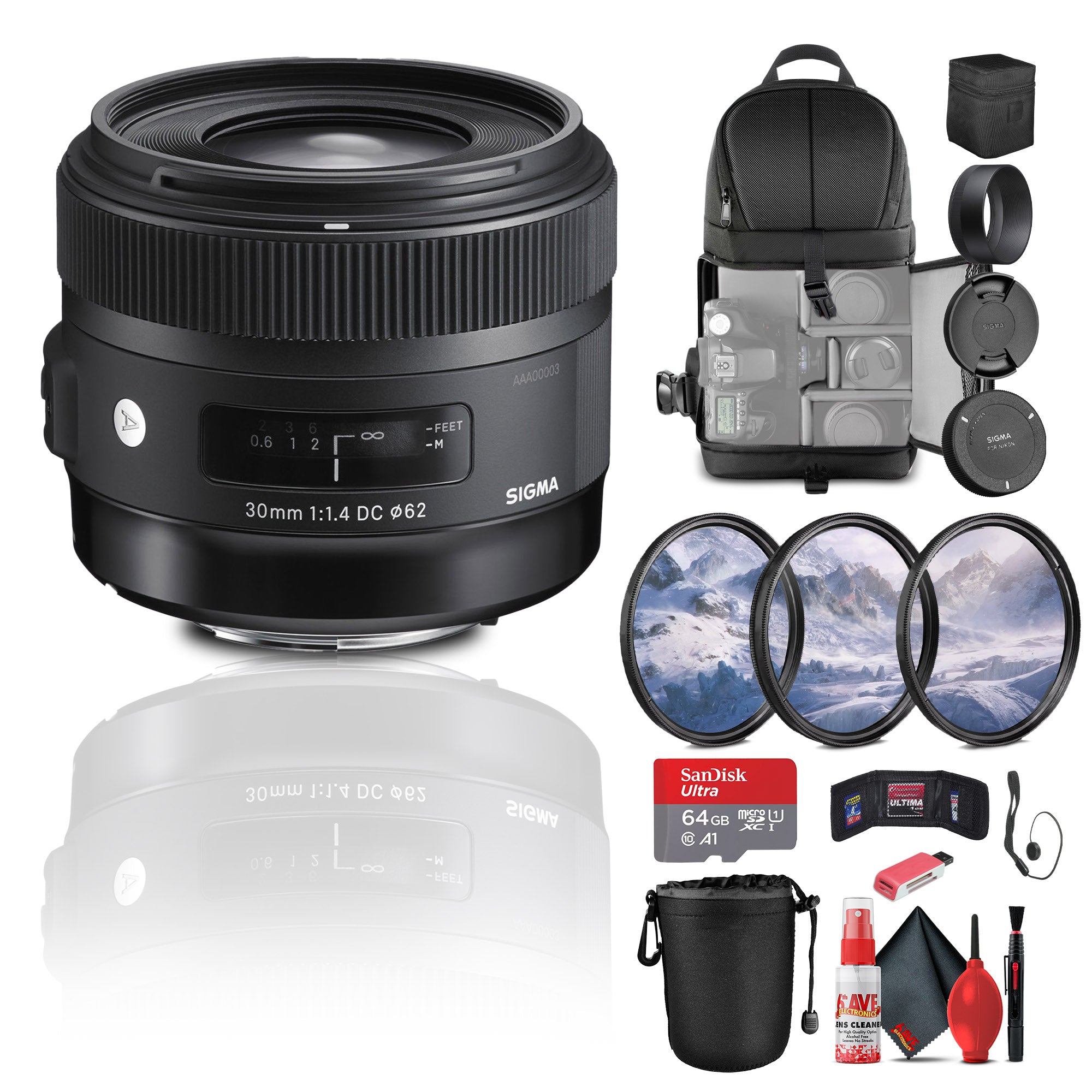 Sigma 30mm f/1.4 DC DN Contemporary Lens for Nikon Z Bundle