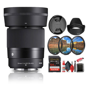 Sigma 30mm f/1.4 DC DN Contemporary Lens for Nikon Bundle Sigma
