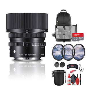 Sigma 45mm f/2.8 DG DN Contemporary Lens for Sony E Bundle Sigma