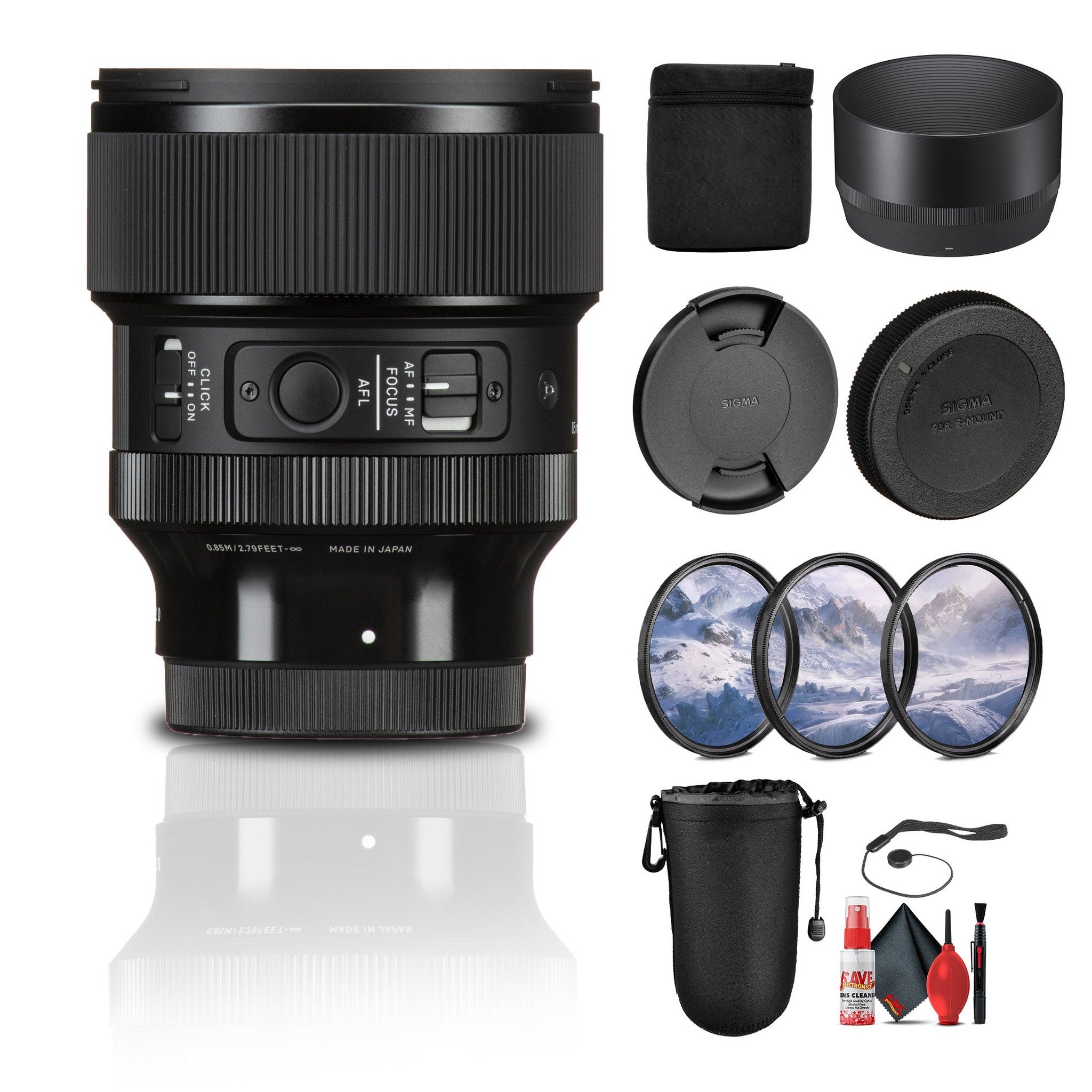 Sigma 85mm f/1.4 DG DN Art Lens for Sony E Bundle Sigma