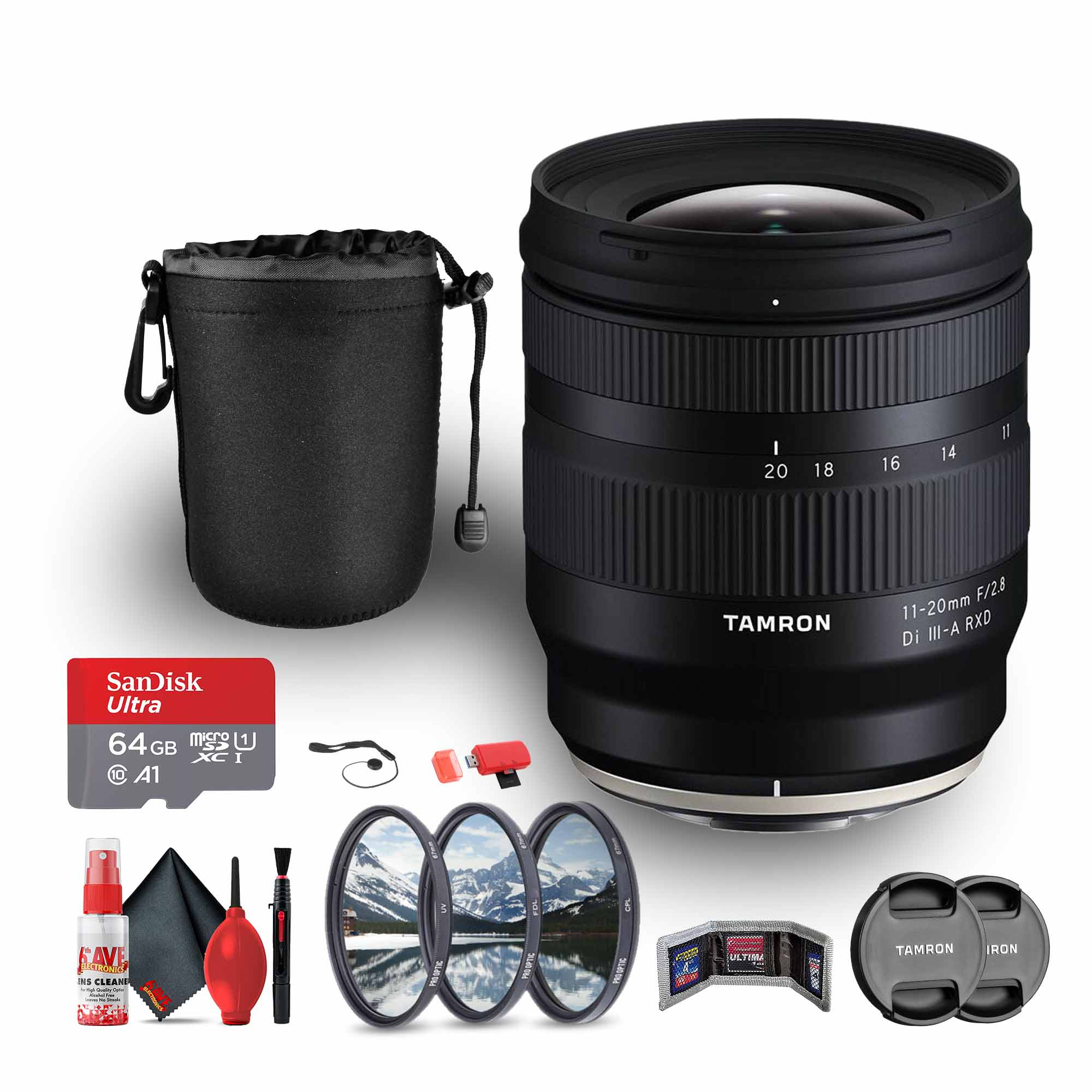 Tamron 11-20mm f/2.8 Di III-A RXD Lens for Fujifilm X Bundle with Accessories