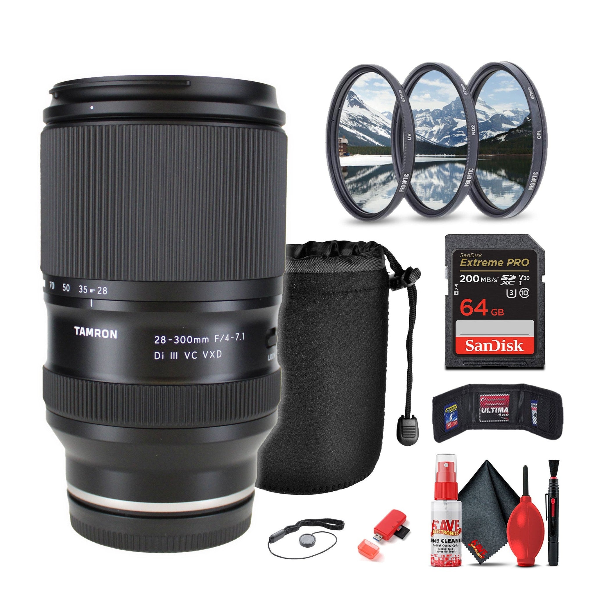 Tamron 28-300mm f/4-7.1 Di III VC VXD Lens for Sony E Bundle Tamron