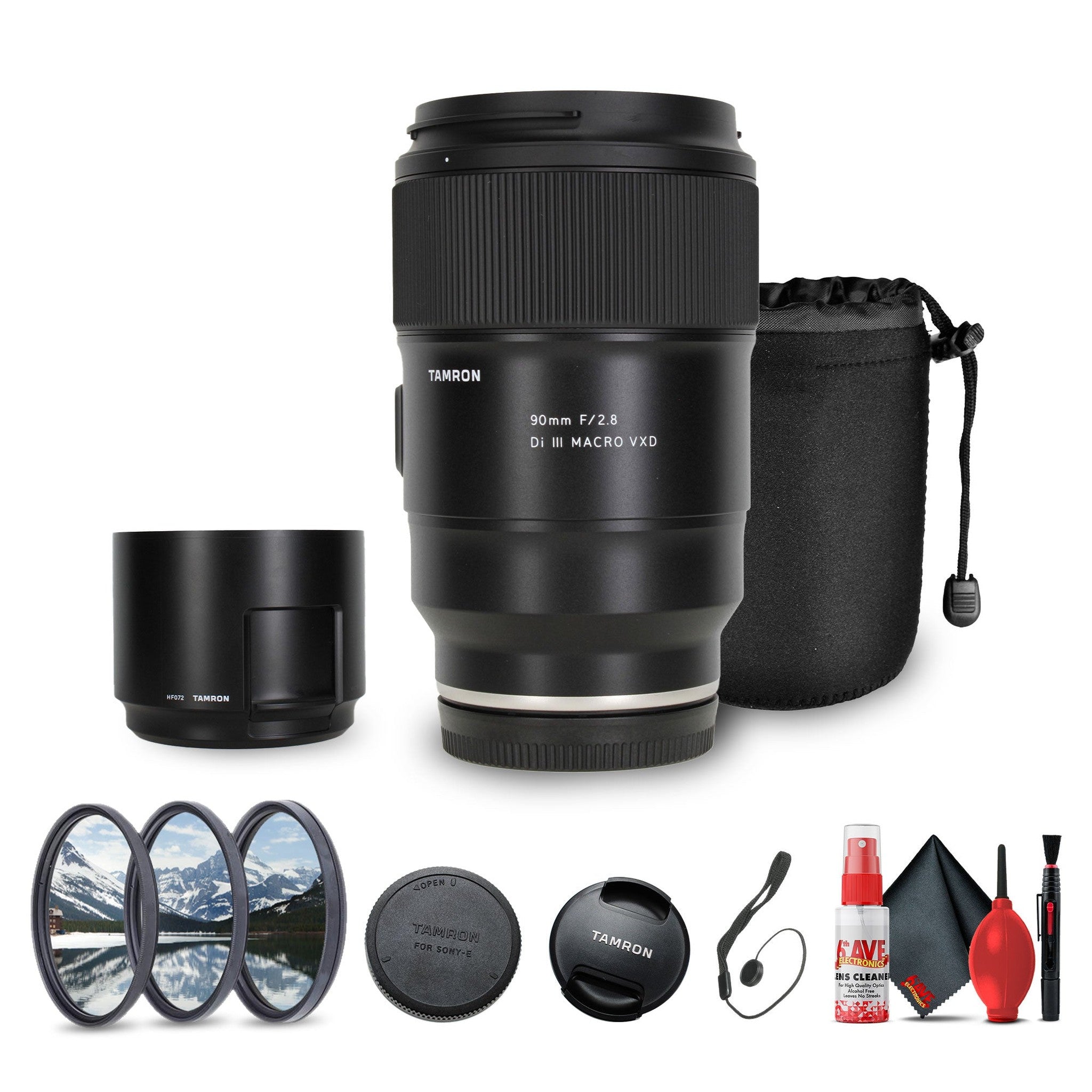 Tamron 90mm f/2.8 Di III VXD Macro Lens for Sony E Bundle with Acccessories