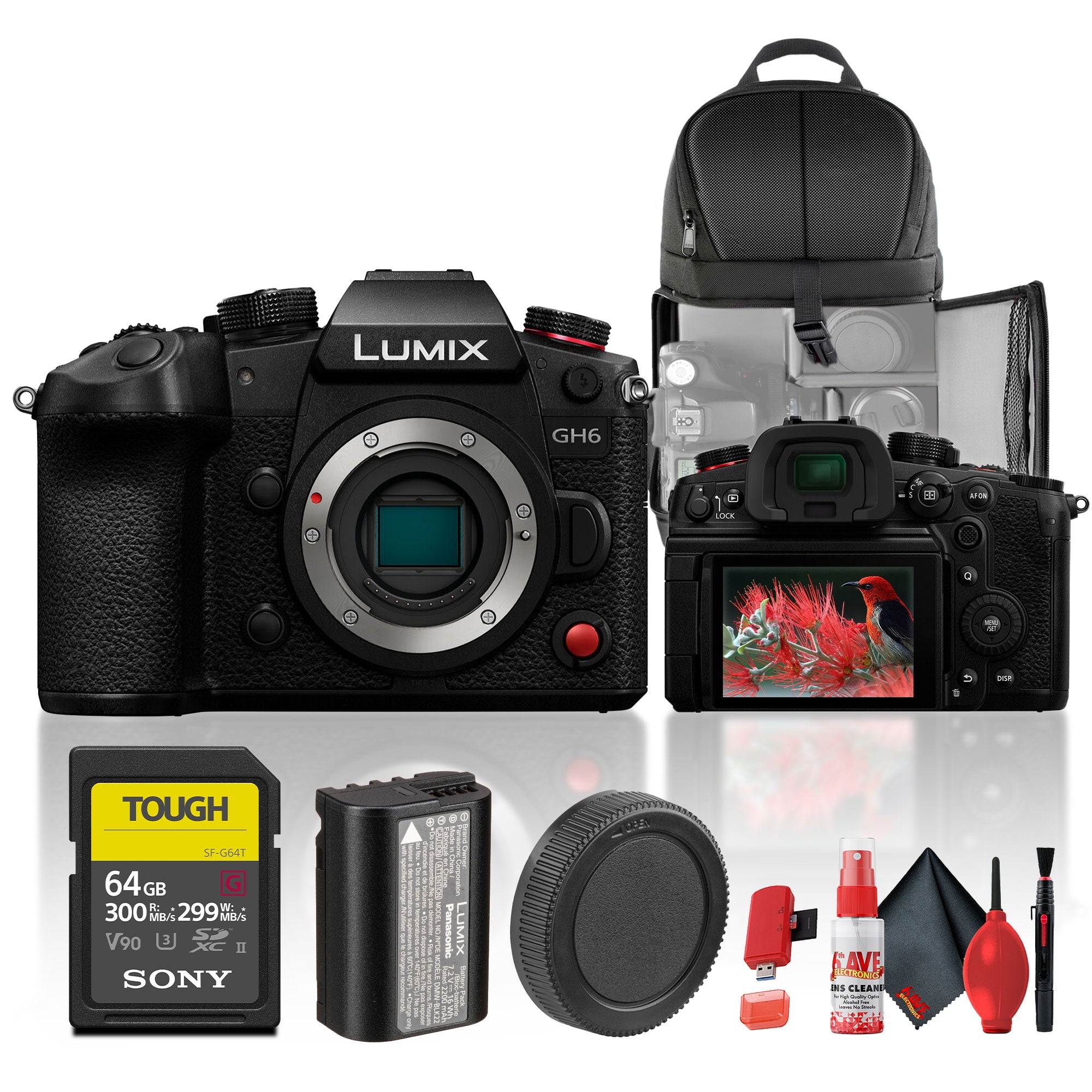 Panasonic Lumix GH6 Mirrorless Camera (Body Only) BUNDLE