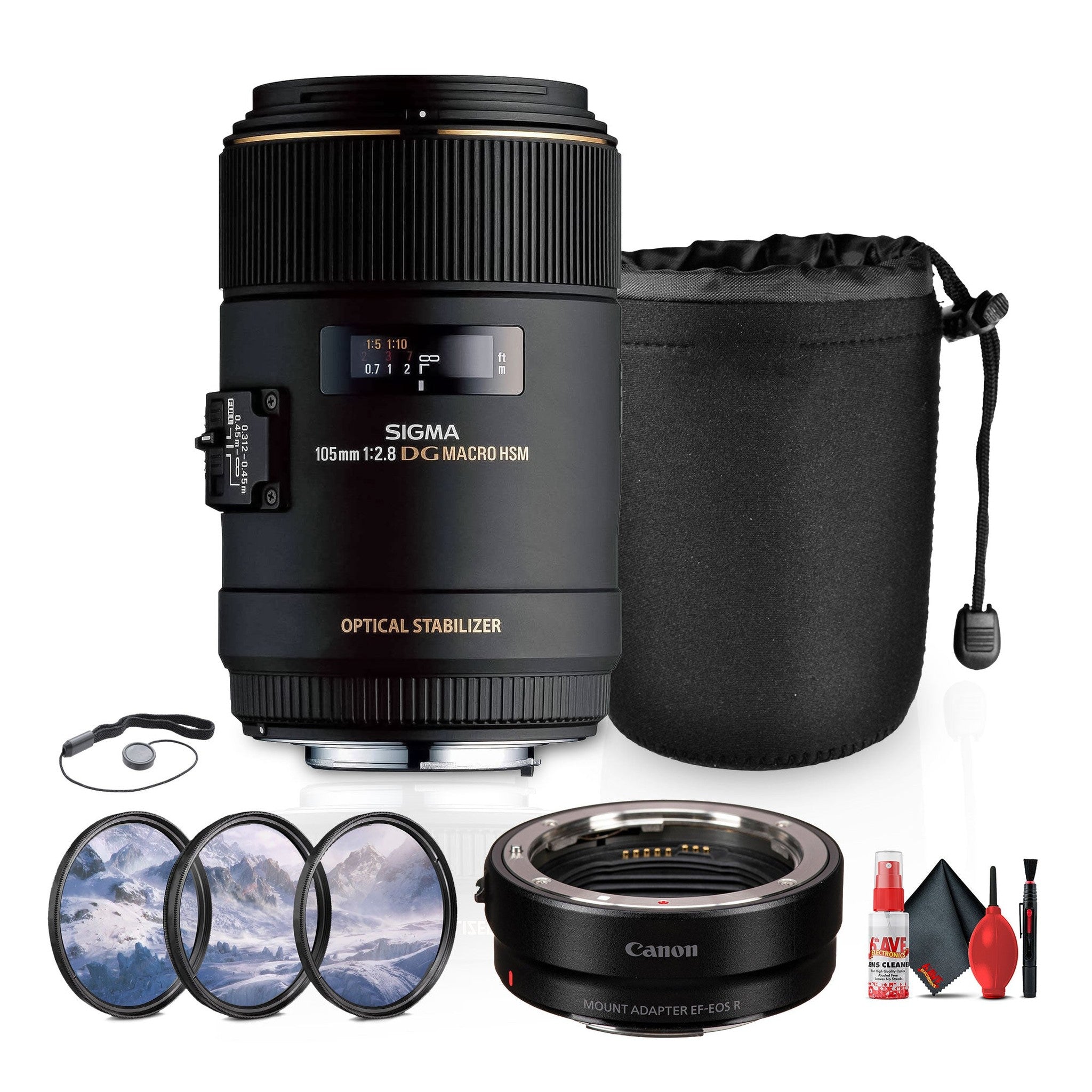 Sigma 105mm f/2.8 EX DG OS HSM Macro Lens for Canon Bundle Sigma