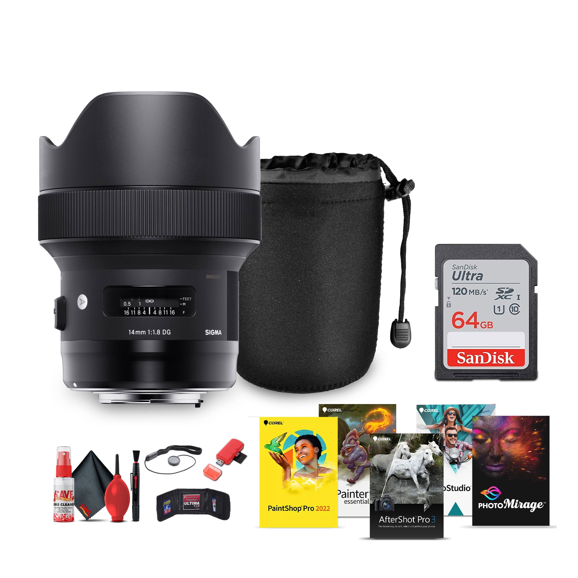 Sigma 14mm f/1.8 DG HSM Art Lens for Canon EF Bundle