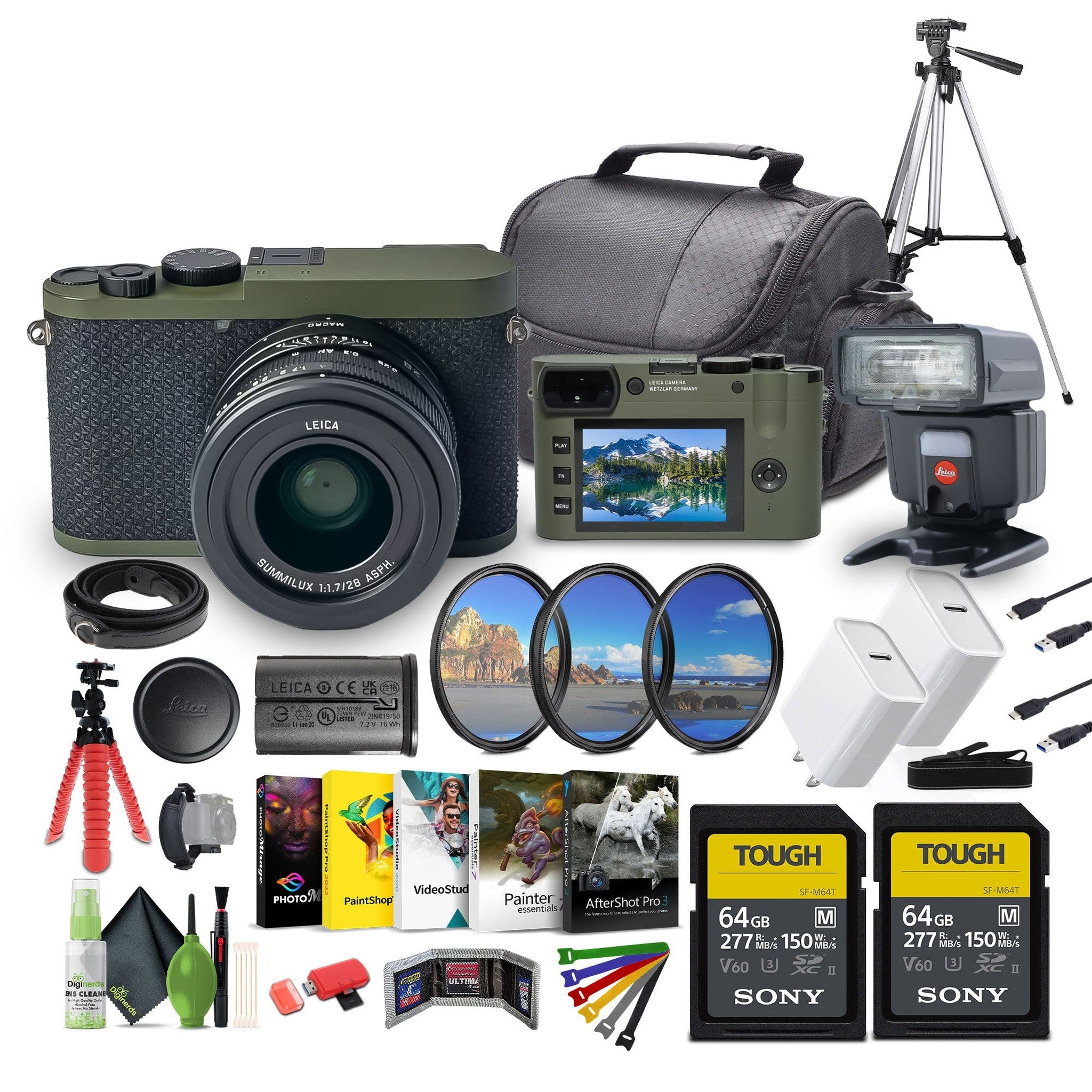 Leica Q2 Reporter Edition Digital Camera with leica flash memory card camera case & more Leica