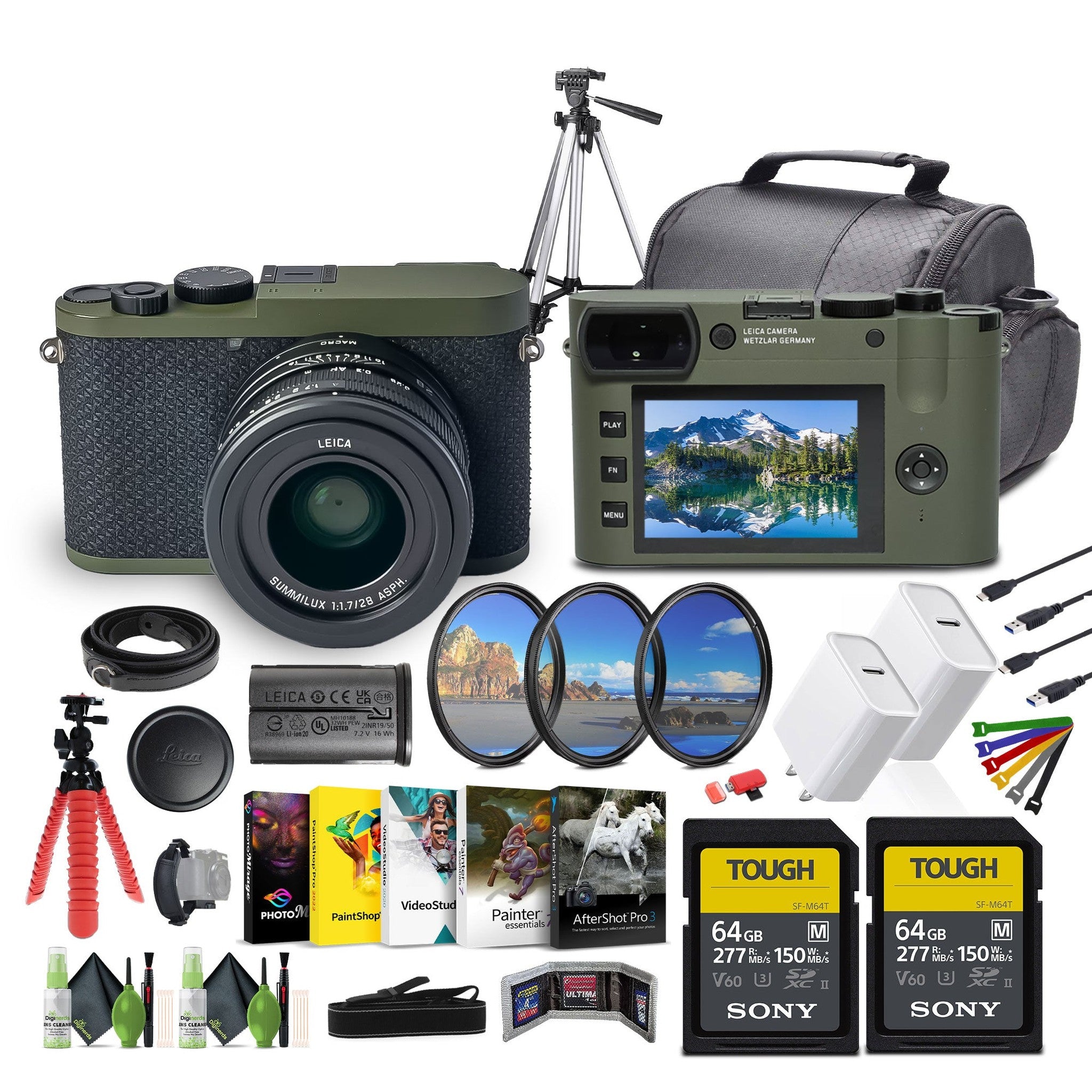 Leica Q2 Reporter Edition Digital Camera with memory card camera case tripod & more Leica