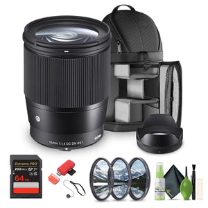 Sigma 16mm f/1.4 DC DN Contemporary Sony E Mount Bundle 1