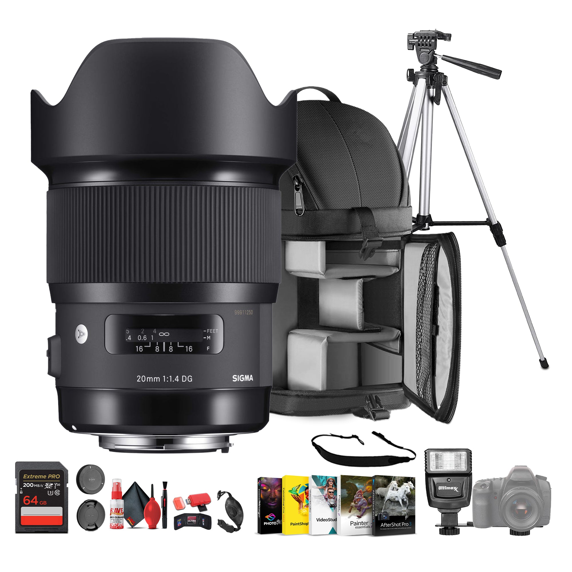 Sigma 20mm f/1.4 DG HSM Art Lens for Sony E Mount Bundle