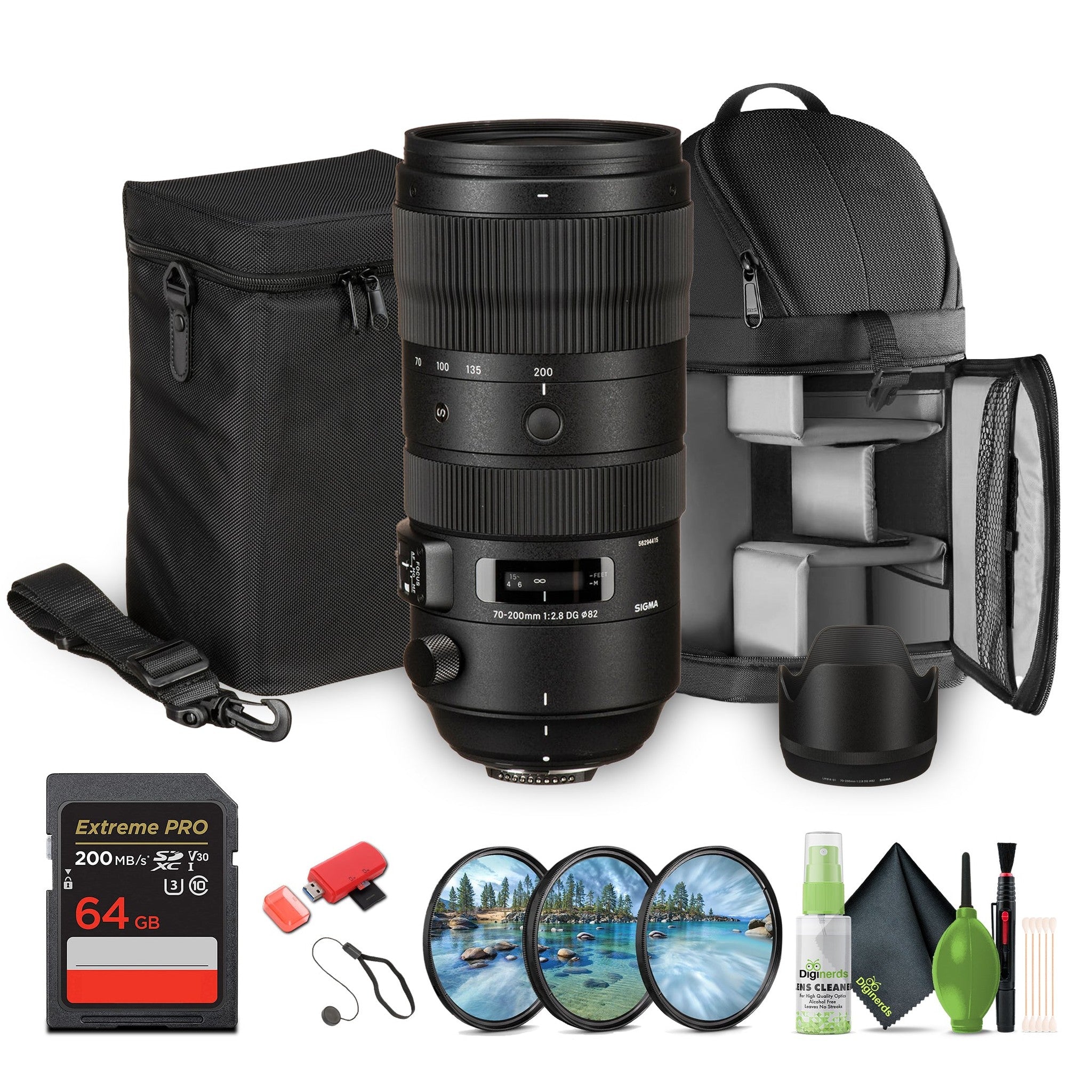 Sigma 70-200mm f/2.8 DG OS HSM Sports Lens for Nikon F Bundle 1