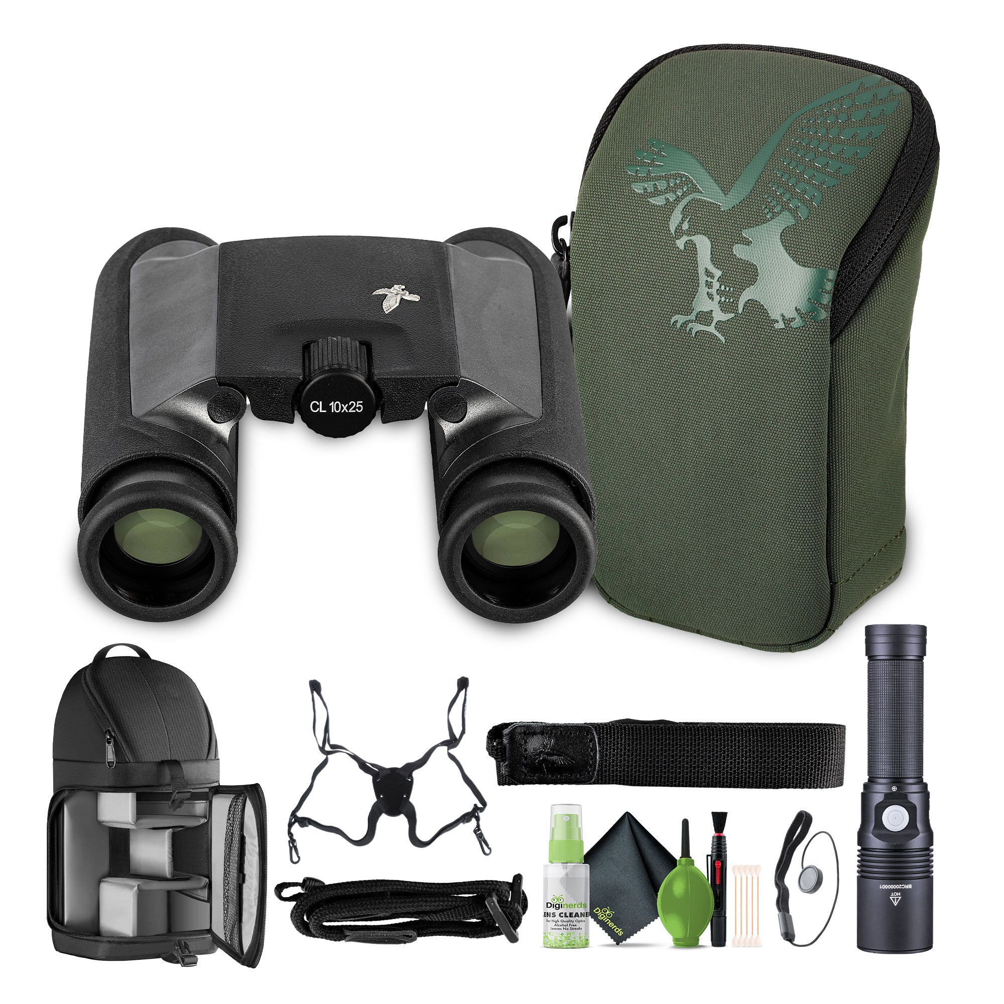 Swarovski 10x25 CL Pocket Binoculars Anthracite Wild Nature Bundle