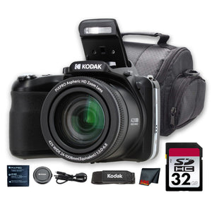 Kodak PIXPRO AZ425 Digital Camera Black AZ425BK + 32GB Card + Bag + Cloth