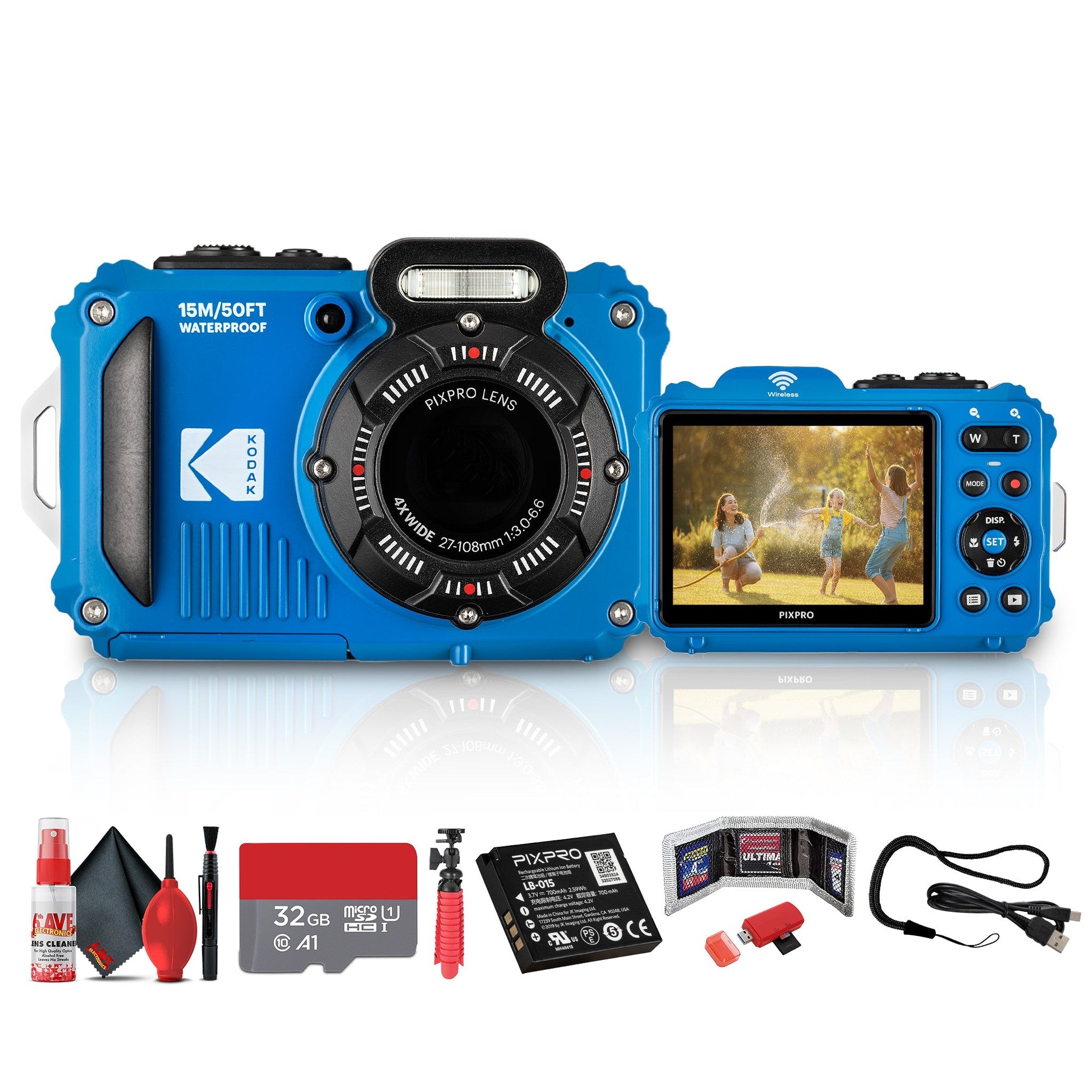 Kodak PIXPRO WPZ2 Digital Camera Blue| Waterproof, Shockproof & Dustproof Camera