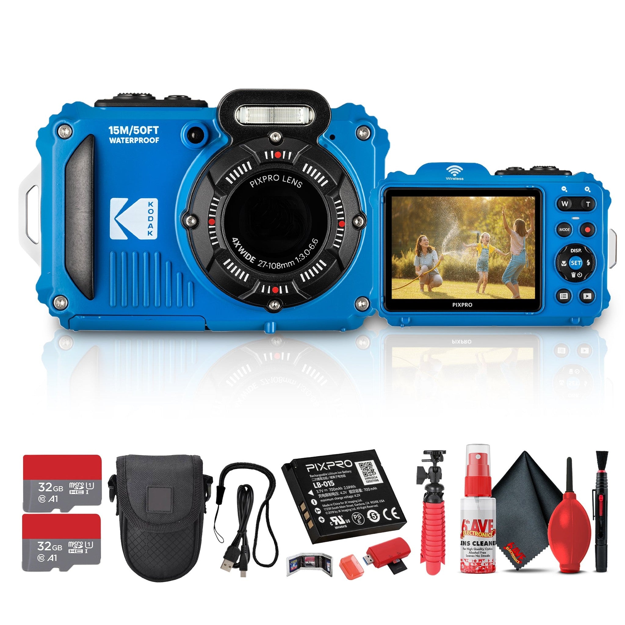 Kodak PIXPRO WPZ2 Digital Camera Blue Waterproof, Shockproof & Dustproof Camera