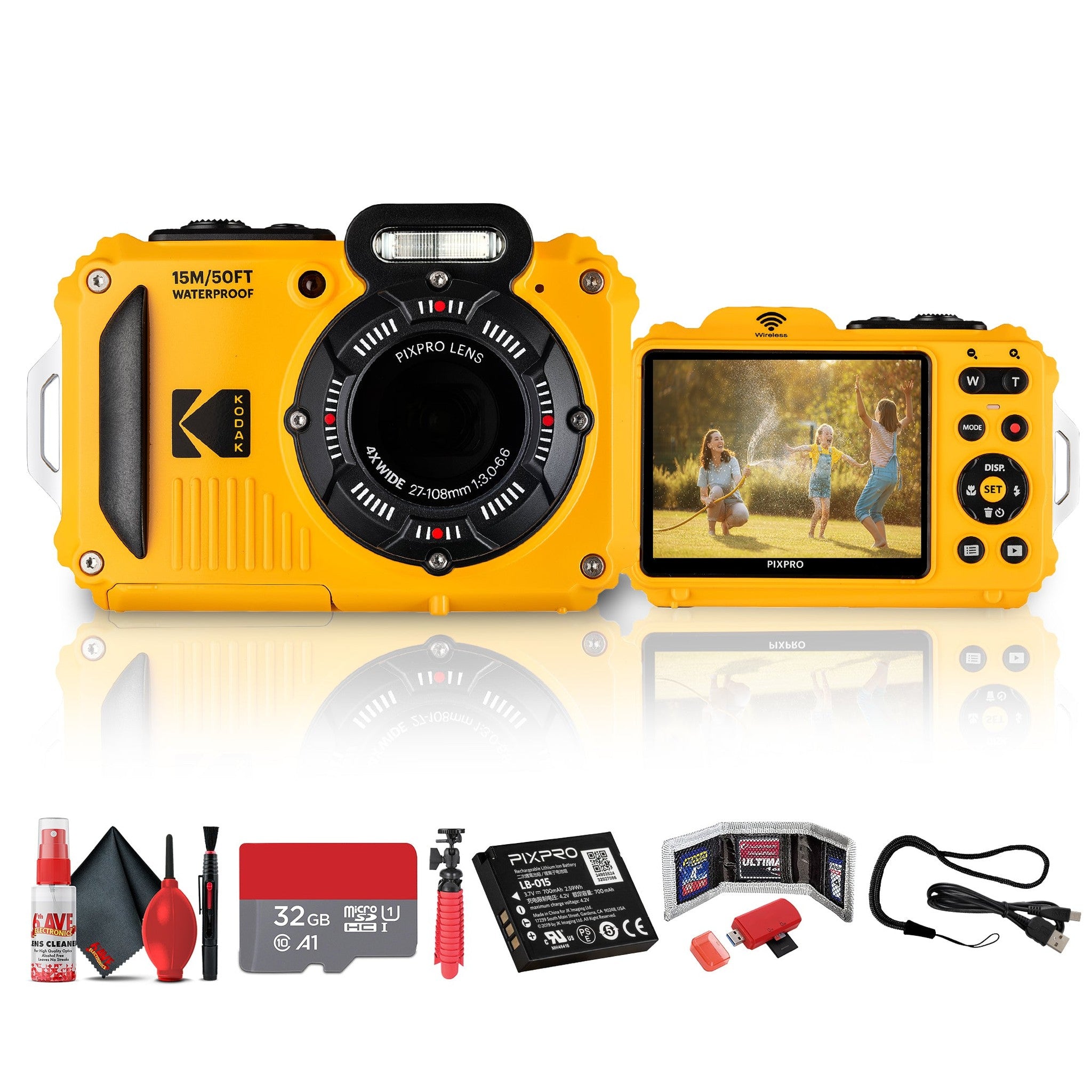 Kodak PIXPRO WPZ2 Digital Camera Yellow | Waterproof & Shockproof Camera
