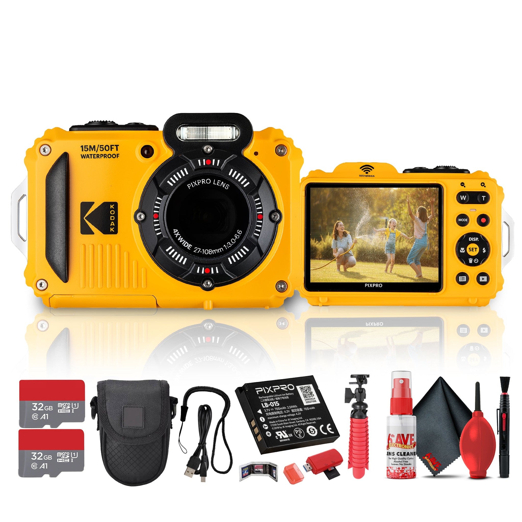 Kodak PIXPRO WPZ2 Digital Camera Yellow | Waterproof & Shockproof Camera