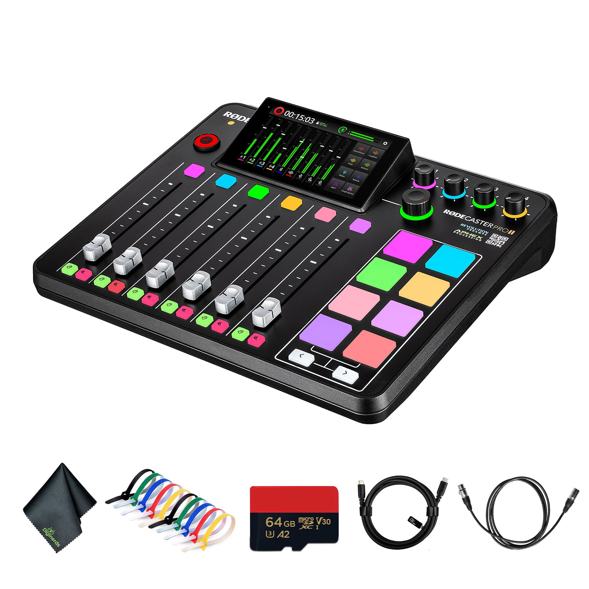 RODE RODECaster Pro II + 64GB Micro SD Memory Card + More Bundle