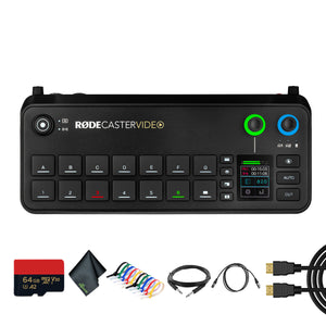 RODECaster Video All-in-One Production Console + 64GB Memory Card + More Bundle