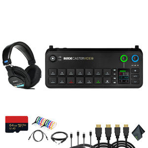 RODECaster Video All-in-One Production Console + Studio Headphones + More Bundle