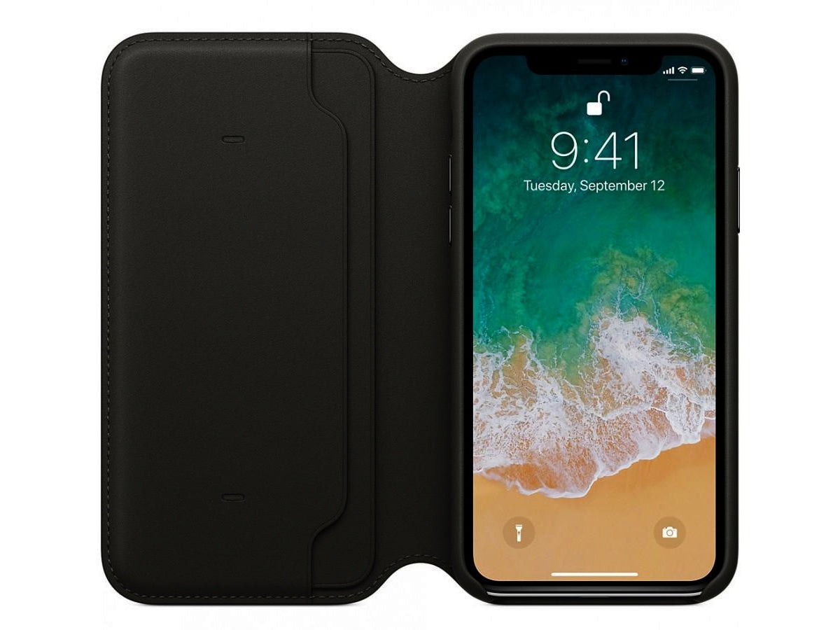 Apple Leather Folio for iPhone X - Black