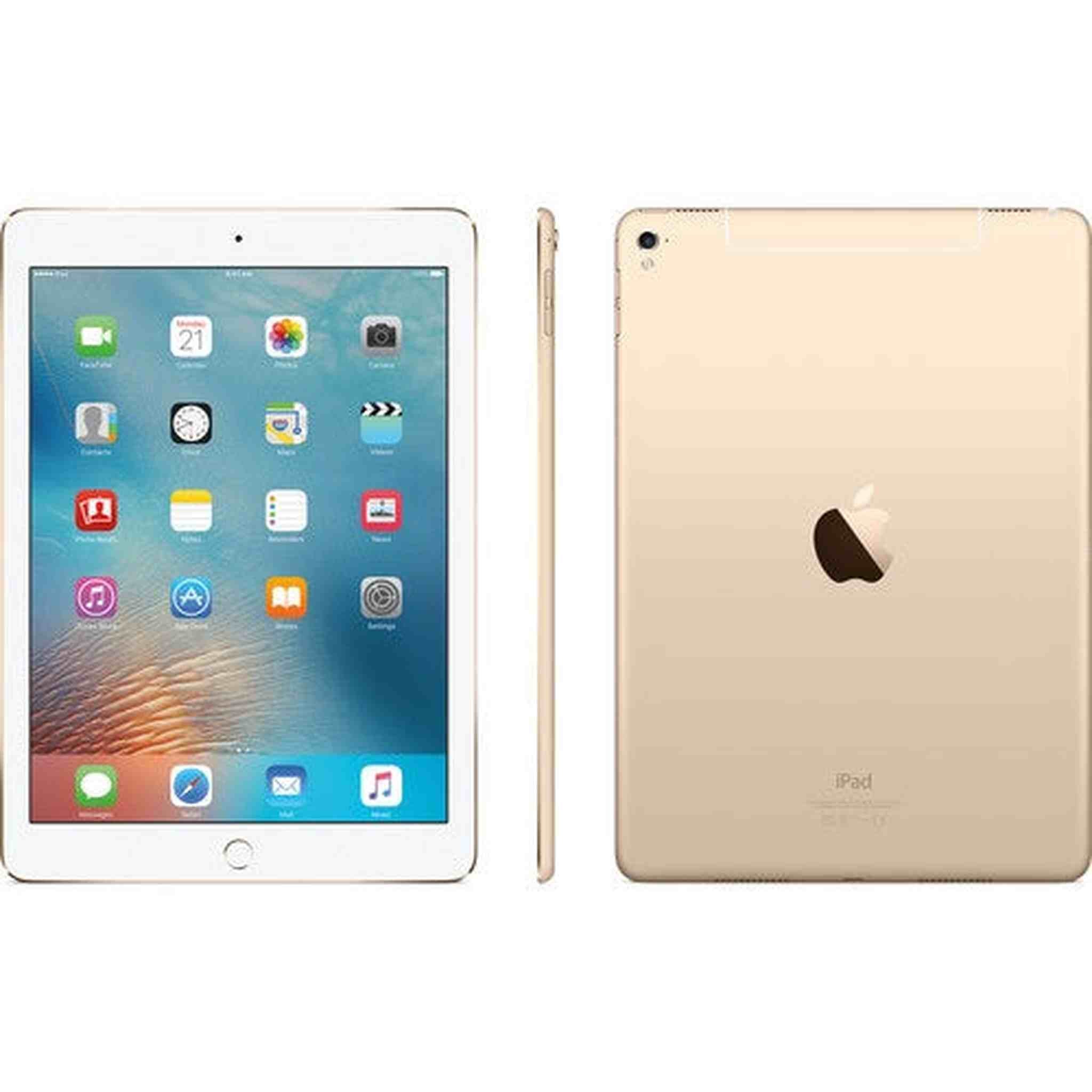 iPad Pro 9.7-inch 128GB, Wi-Fi + 4G LTE Cellular, Gold MLQ52LL/A 2016 Model