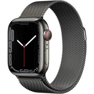 Apple Watch Series 7 GPS + Cellular, 41mm Graphite Stainless Steel Case with Graphite Milanese Loop