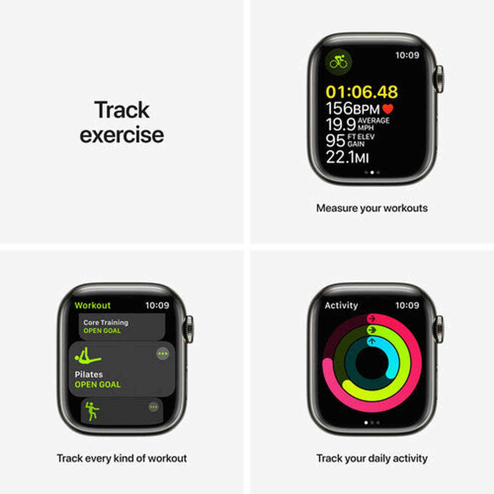 Apple Watch Series 7 GPS + Cellular, 41mm Graphite Stainless Steel Case with Graphite Milanese Loop