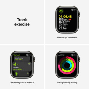 Apple Watch Series 7 GPS + Cellular, 41mm Graphite Stainless Steel Case with Graphite Milanese Loop