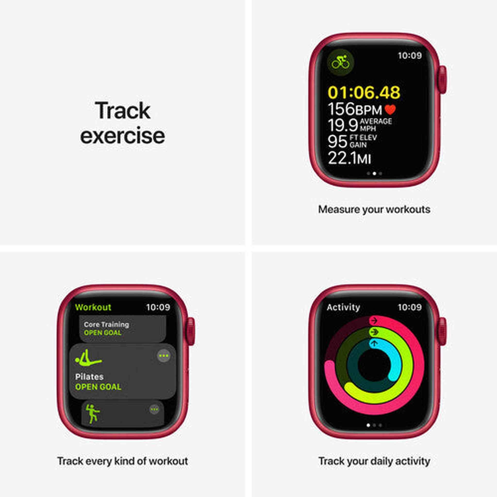Apple Watch Series 7 GPS + Cellular 45mm Red Aluminum Case with Red Sport Band - Used Apple