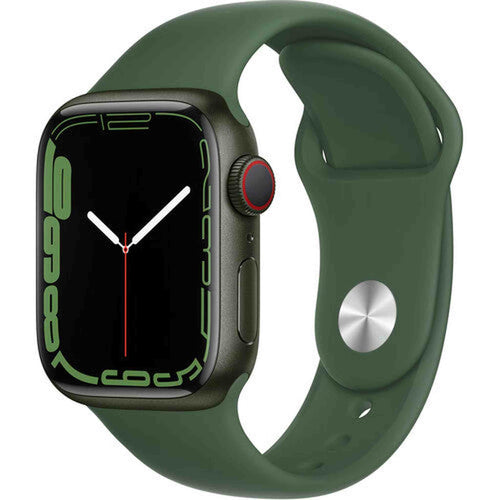 Apple Watch Series 7 GPS, 41mm Green Aluminum Case with Clover Sport Band - Regular - Used Apple