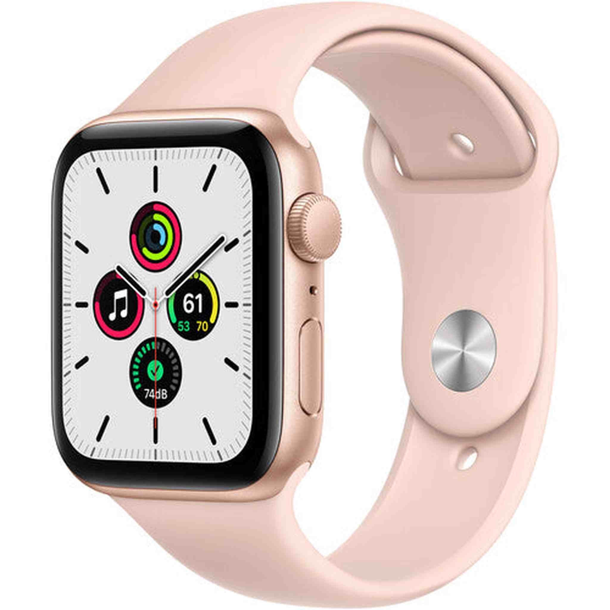Apple Watch SE GPS, 44mm - Gold Aluminum Case with Pink Sand Sport Band