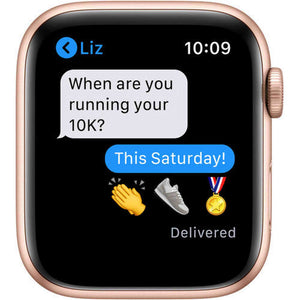 Apple Watch SE GPS, 44mm - Gold Aluminum Case with Pink Sand Sport Band