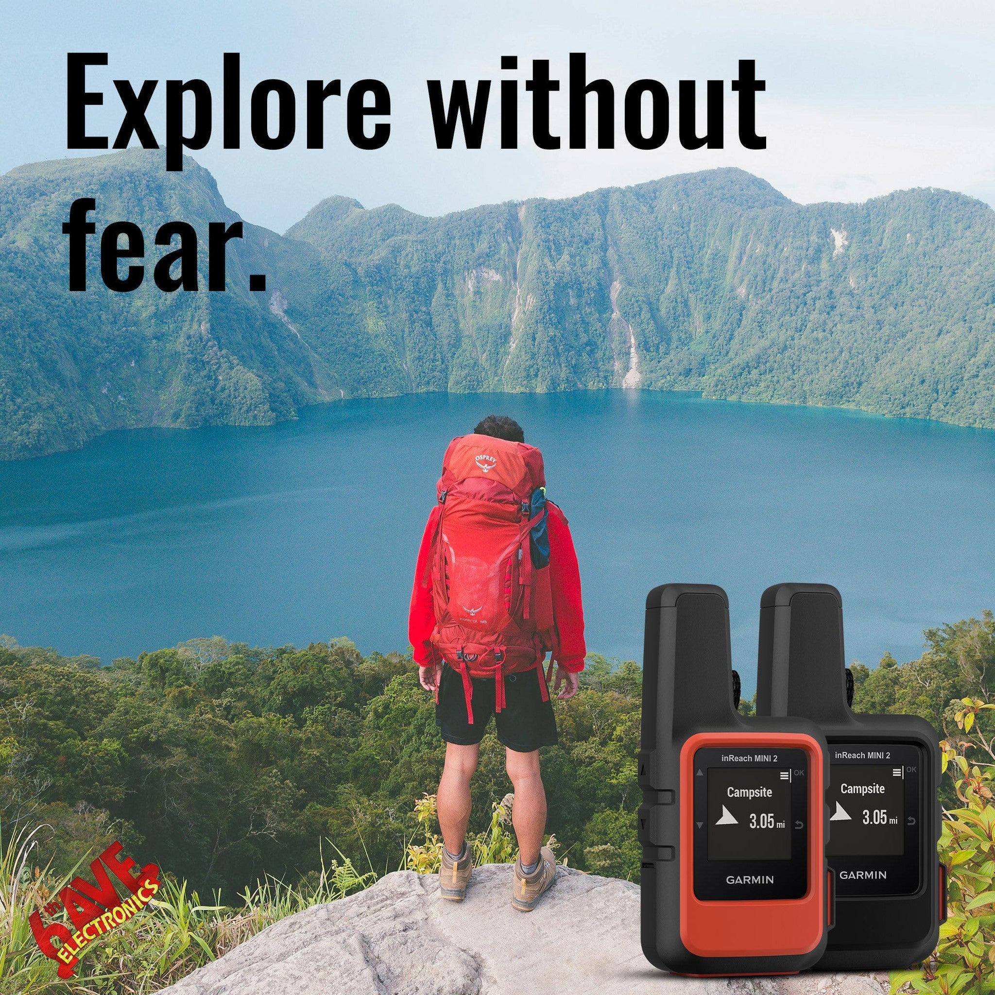 Garmin inReach Mini 2 Satellite Communicator Handheld for Hiking Bundle - Black