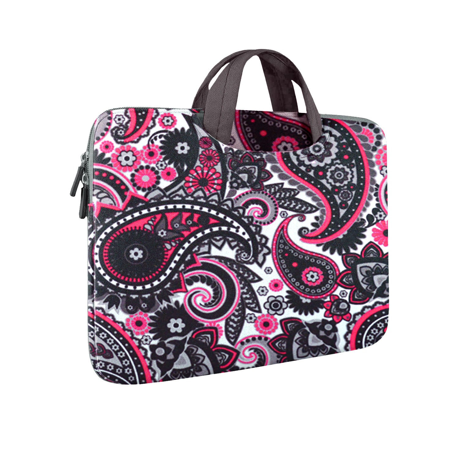 Tablet Travel Accessory Bundle with Black Paisley Sleeve