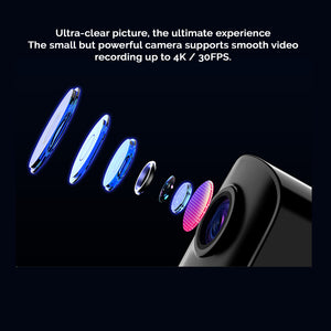 SJCAM C100+ Mini WiFi Action Camera 4K30fps Pocket Sized Wearable Body Camera, Magnetic, APP Control, Underwater Small Vlog Helmet Mount Kits SD Card, Weighs 1oz, 2.4 * 1 * 0.6 inch