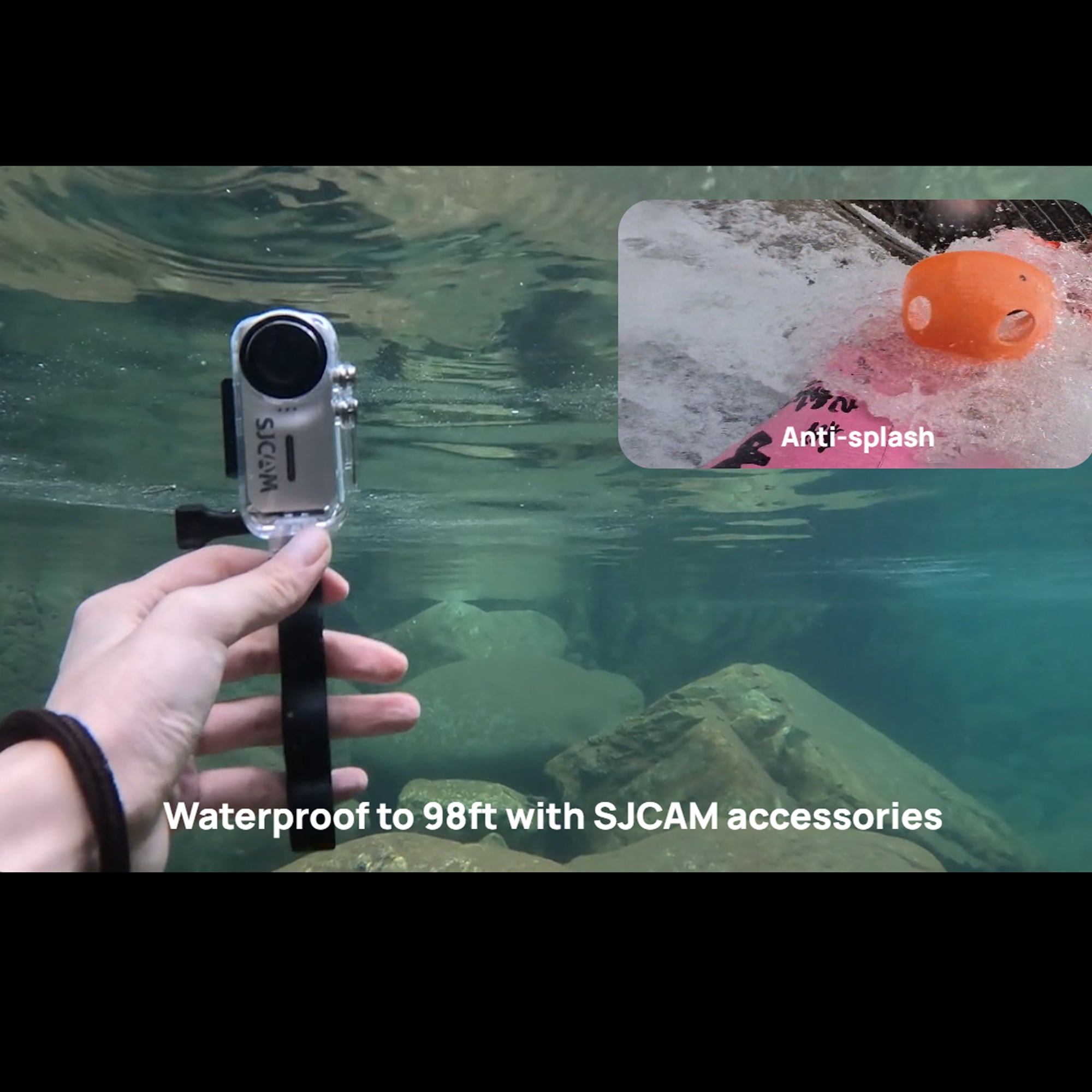 SJCAM C110+ 4K30FPS Action Camera Ultra HD with EIS, 170 Degree Wide Angle 98FT Waterproof Camera，Helmet Camera with Mount Kits, 32G SD Card