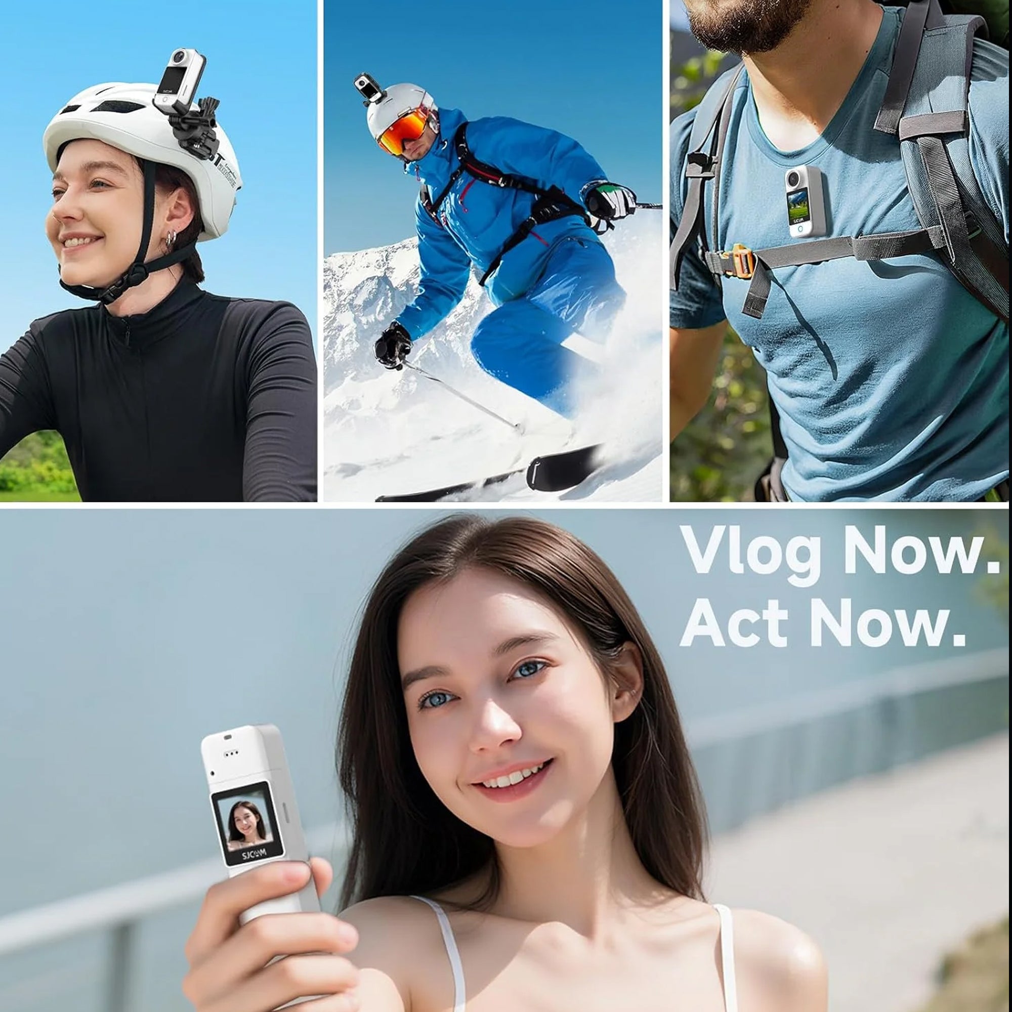 SJCAM C300 4K Dual Touchscreen Action Camera Bundle