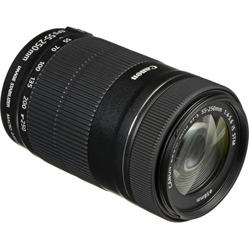 Canon EF-S 55-250mm f/4-5.6 IS STM Telephoto Zoom Lens International Version No Warranty