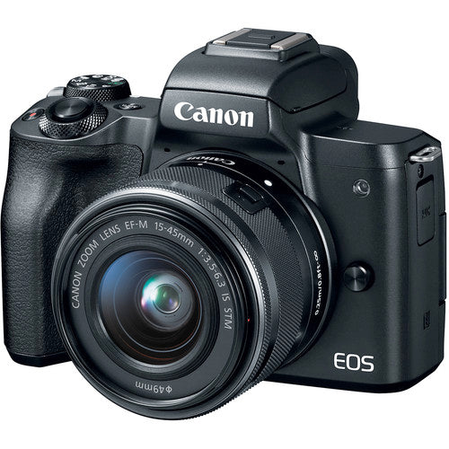 Canon EOS M50 Mirrorless Camera Body and EF-M15-45mm + EF-M 55-200mm Lenses and with Dual Pixel CMOS AF and 4K Video - Black