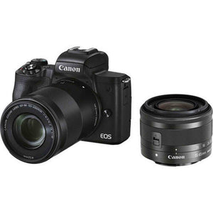 Canon EOS M50 Mark II Black + EF-M 15-45mm & EF-M 55-200mm is STM Bundle