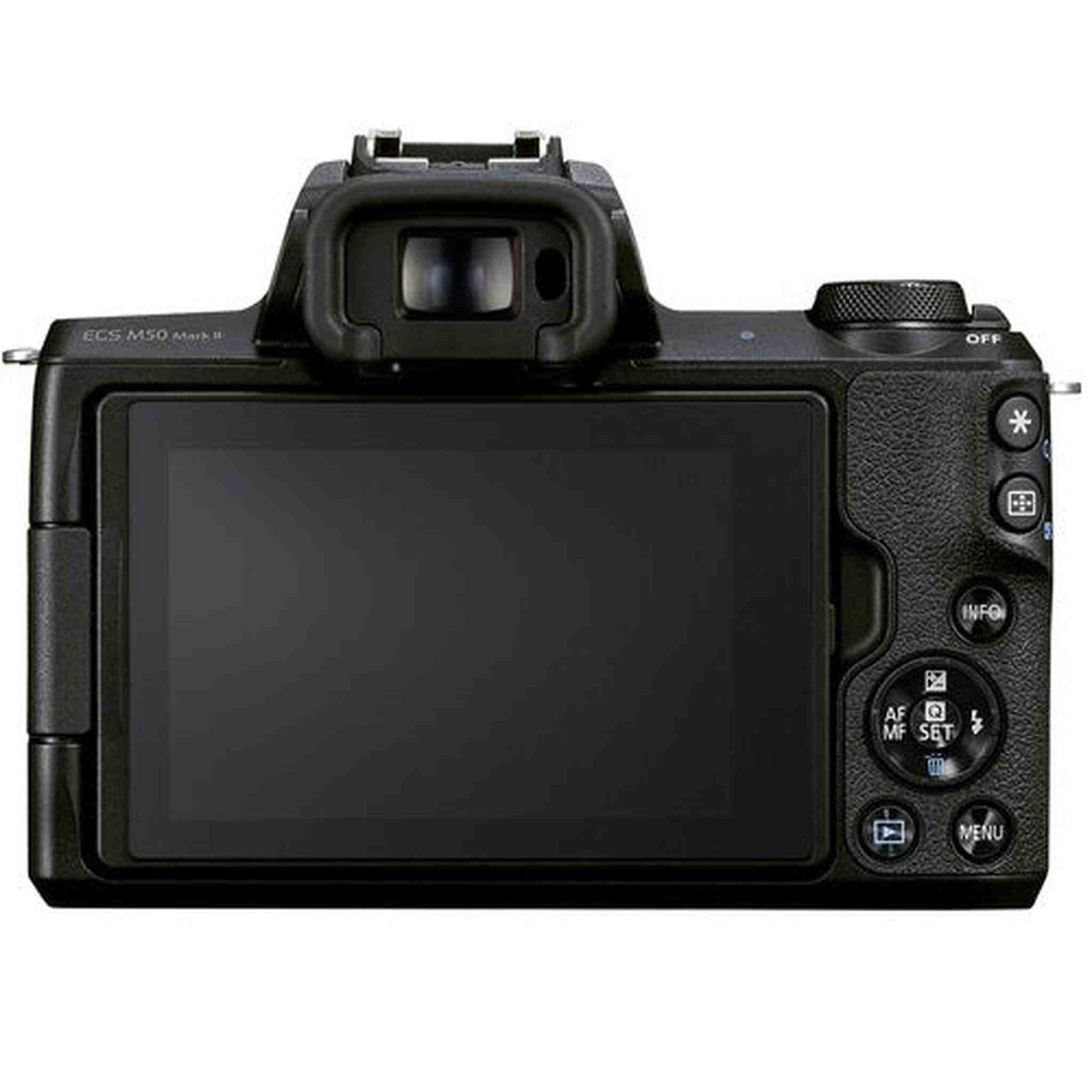 Canon EOS M50 Mark II Black + EF-M 15-45mm & EF-M 55-200mm is STM Bundle