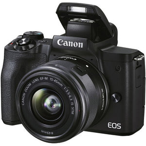 Canon EOS M50 Mark II + EF-M 15-45mm is STM Kit Black International Version