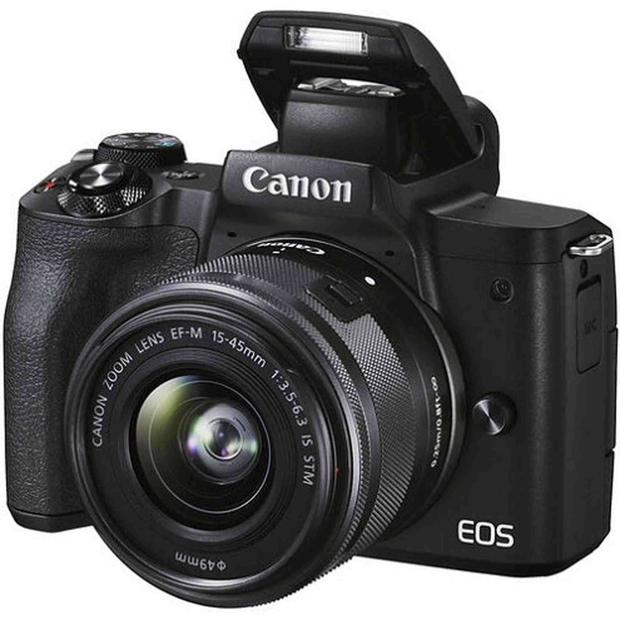 Canon EOS M50 Mark II + EF-M 15-45mm is STM Kit Black International Version Canon
