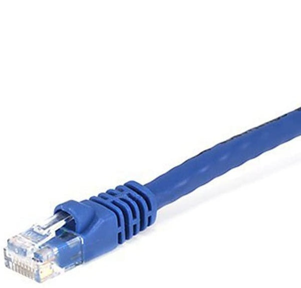 Monoprice Flexboot Cat5e Ethernet Patch Cable - Network Internet Cord - RJ45, Stranded, 350Mhz, UTP, Pure Bare Copper Wire, 24AWG, 0.5ft, Blue
