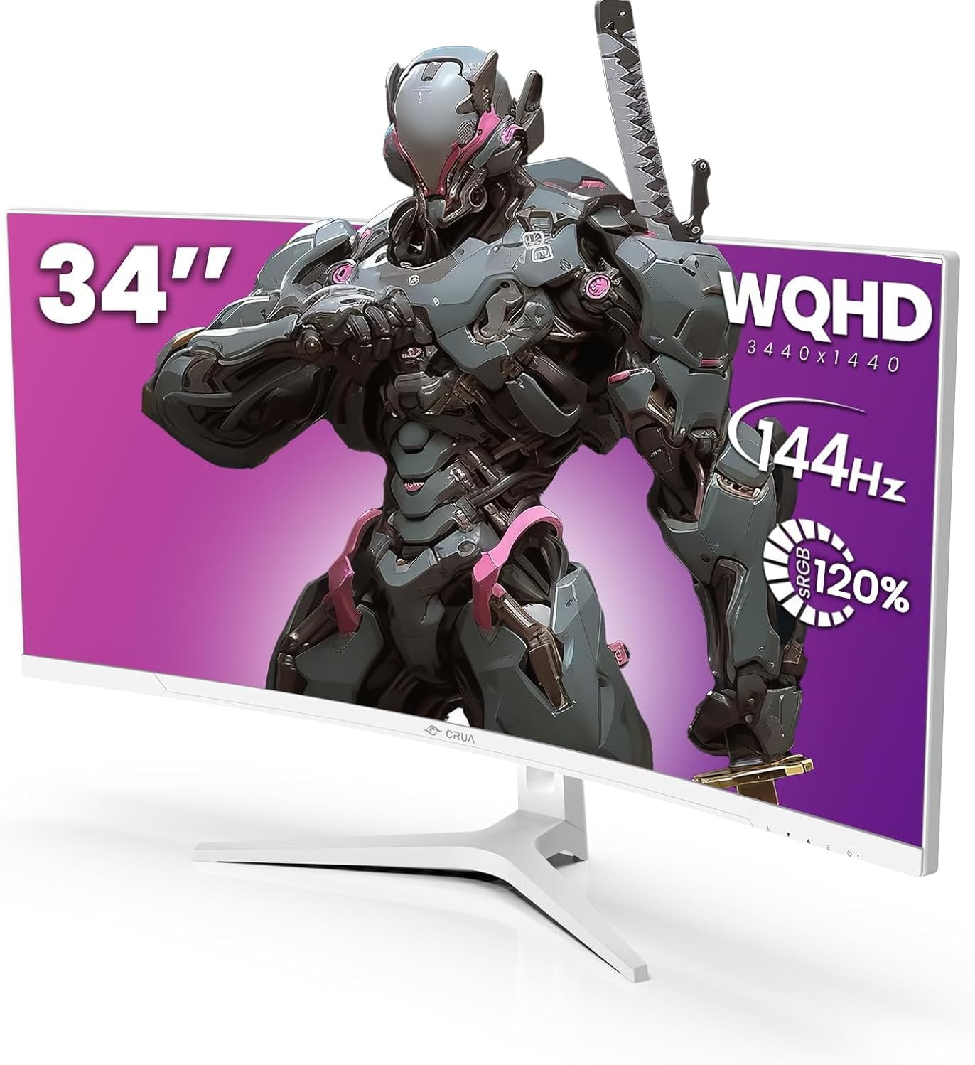 Crua 34 inch 144HZ Monitor White 2 pack