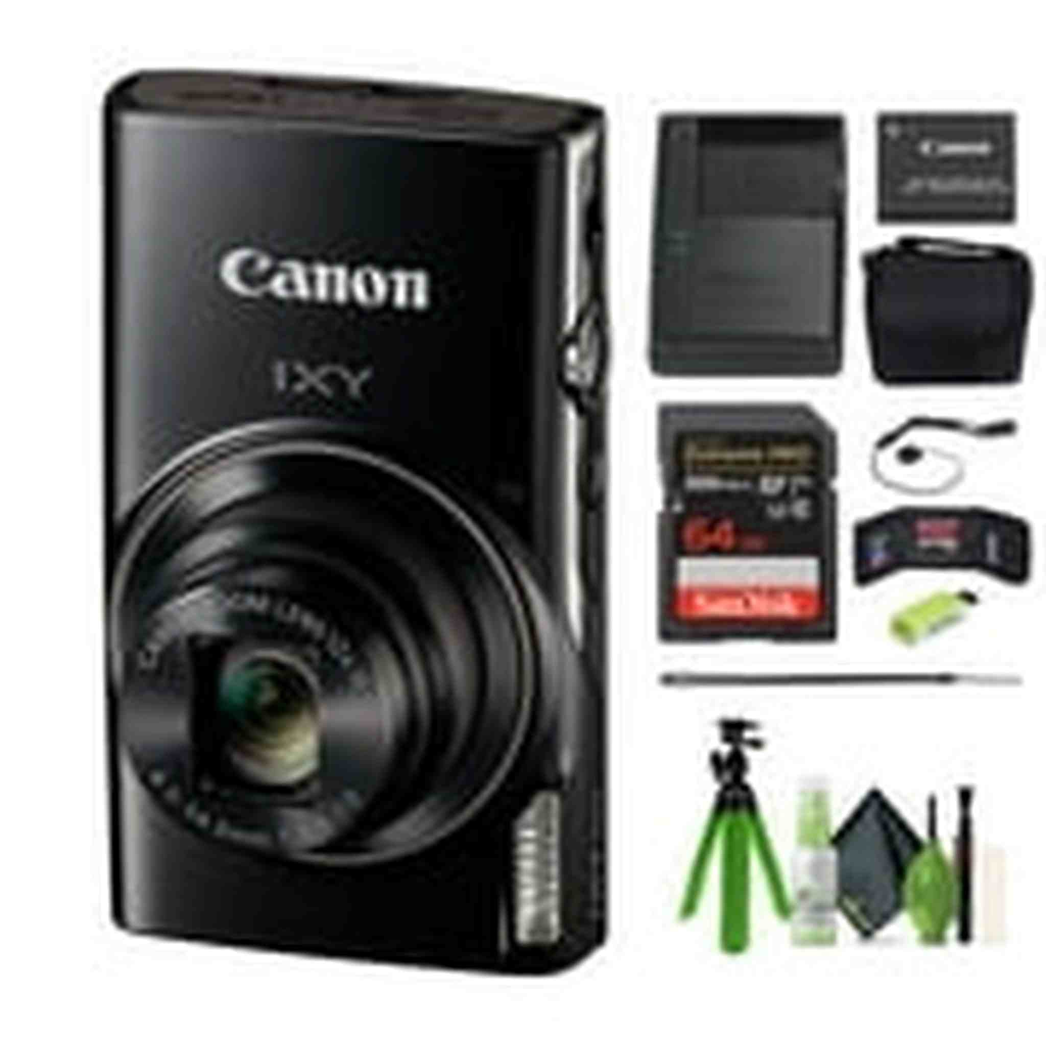 Canon Compact Digital Camera IXY 650 12x Optical Zoom IXY650 - Black - Bundle Canon