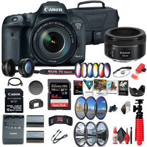 Canon EOS 7D Mark II DSLR Camera W/ 18-135mm f/3.5-5.6 IS USM Lens & W-E1 + More - Reconditioned Canon
