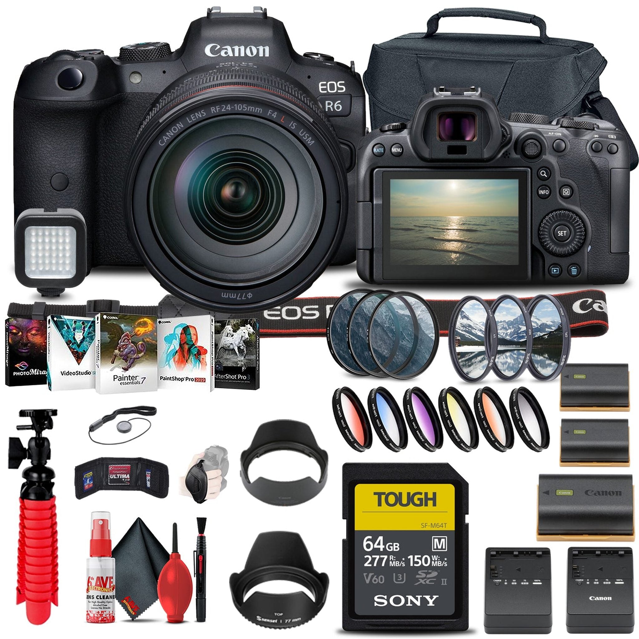Canon EOS R6 Mirrorless Camera with 24-105mm f/4L Lens 4082C012 + More - Reconditioned Canon